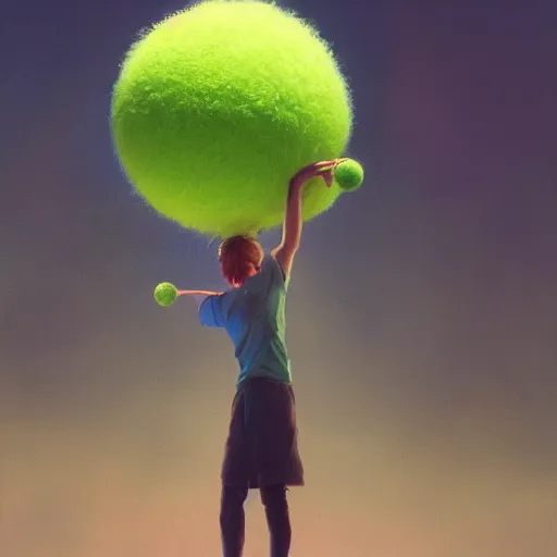 Image similar to highly detailed vfx portrait of a character of a tennis ball monster stephen bliss, chalk, unrealengine, greg rutkowski, loish, rhads, beeple, chalk, makoto shinkai and lois van baarle, ilya kuvshinov, rossdraws, tom bagshaw, basil gogos