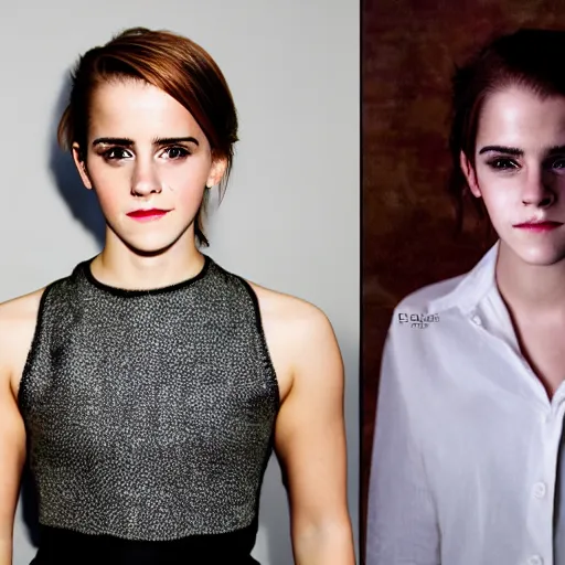 Prompt: A photograph of Emma Watson as a man. Gender switched, Studio lighting