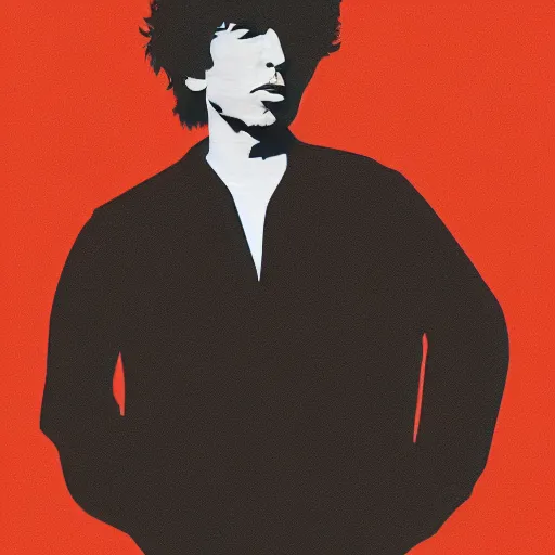 Image similar to minimalist design of bob dylan by paul rand