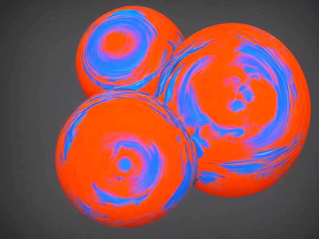 Image similar to hyper realistic sharp focus psychedelic orb orange and blue portrait photography