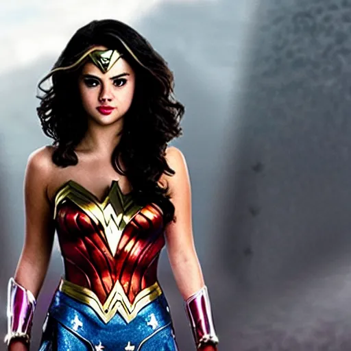 Prompt: wonder women starring Selena Gomez,