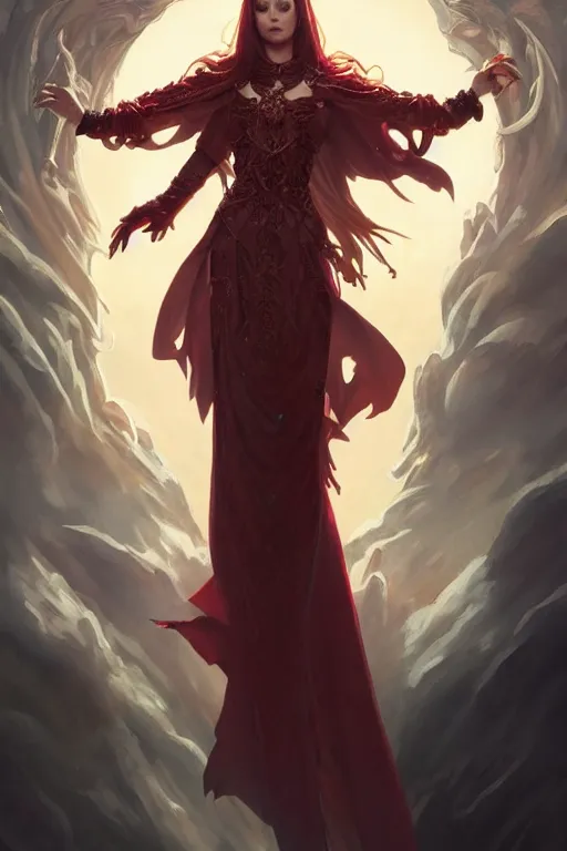 Image similar to beautiful vampire female queen, full body shot, ascending form the sky, hands reaching for her, d & d, fantasy, intricate, elegant, highly detailed, digital painting, artstation, concept art, matte, sharp focus, illustration, hearthstone, art by artgerm and greg rutkowski and alphonse mucha