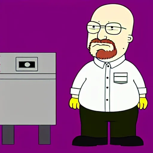 Prompt: Walter White in the style of Family Guy, cartoon