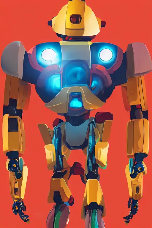 Image similar to metabots medabots medarotto medarot robot minimalist comics helmet mask neon cybereye, behance hd by jesper ejsing, by rhads, makoto shinkai and lois van baarle, ilya kuvshinov, rossdraws global illumination ray tracing hdr radiating a glowing aura