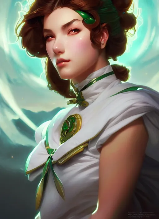 Image similar to asymmetry!! portrait of sailor jupiter!! gorgeous face, intricate, elegant, highly detailed, digital painting, artstation, concept art, smooth, sharp focus, illustration, art by ross tran artgerm and greg rutkowski and alphonse mucha, 8 k