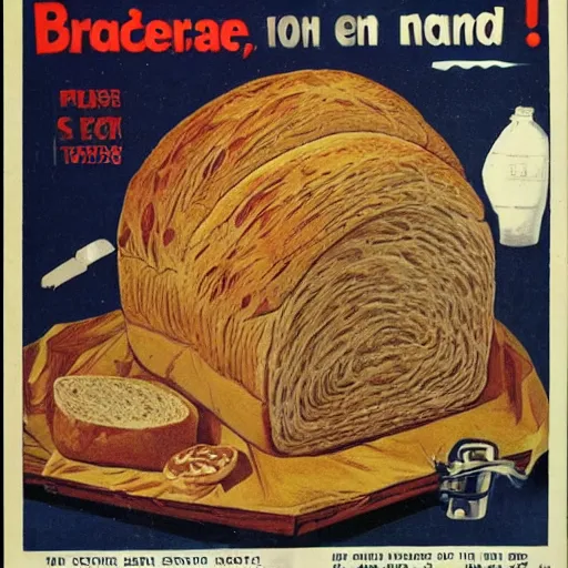 Image similar to an advertisement for a explosive bread