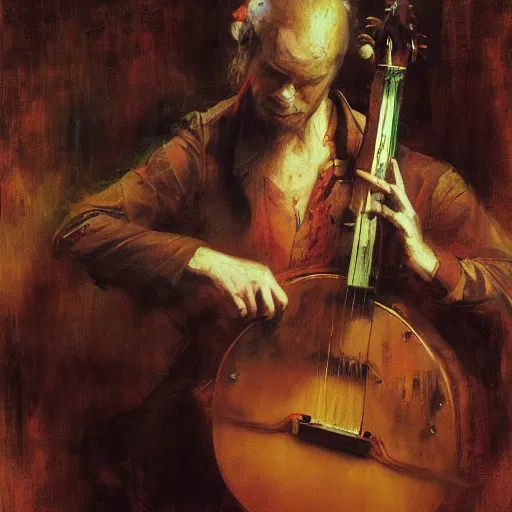 Image similar to the musician by ruan jia, portrait