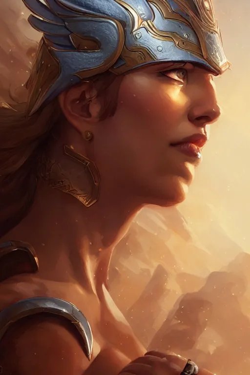 Image similar to amazon valkyrie athena, d & d, fantasy, portrait, highly detailed, headshot, digital painting, trending on artstation, concept art, sharp focus, illustration, art by artgerm and greg rutkowski and magali villeneuve