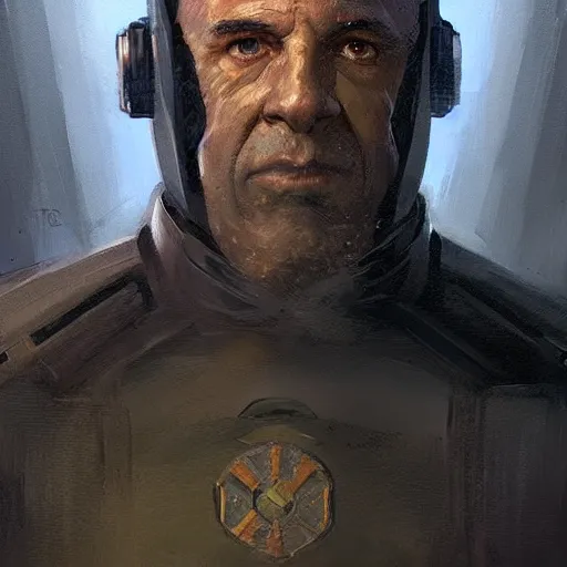 Image similar to portrait of a man by greg rutkowski, old admiral jagged fel, star wars expanded universe, he is about 5 0 years old, wearing uniform of the galactic alliance navy, highly detailed portrait, digital painting, artstation, concept art, smooth, sharp foccus ilustration, artstation hq