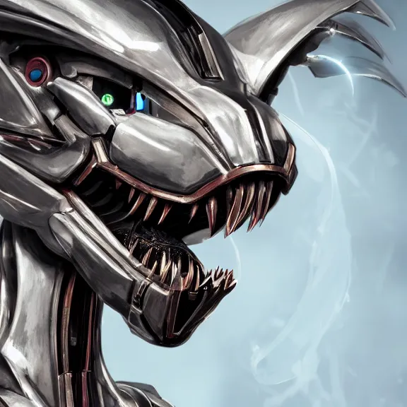 Image similar to close up mawshot of a perfect elegant beautiful stunning anthropomorphic hot female robot mecha dragon, with sleek silver metal armor, glowing OLED visor, looking the camera, eating camera pov, open dragon maw being highly detailed and living, pov camera looking into the maw, food pov, micro pov, prey pov, vore, digital art, pov furry art, anthro art, furry, warframe art, high quality, 8k 3D realistic, dragon mawshot art, maw art, macro art, micro art, dragon art, Furaffinity, Deviantart, Eka's Portal, G6