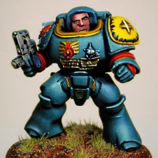 Prompt: space marine john blanche