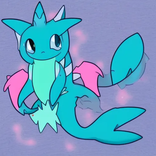 Prompt: Vaporeon sleeping, Vaporeon if pink coloured