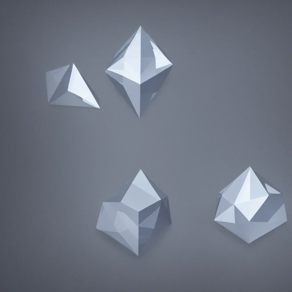 Image similar to a picture of an object that looks like a diamond, ethereum logo, 3 d render by stefan gierowski, reddit contest winner, computer art, rendered in cinema 4 d maya # vfxfriday