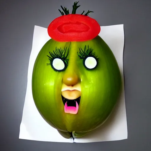 Image similar to tina turner face on a turnip vegetable