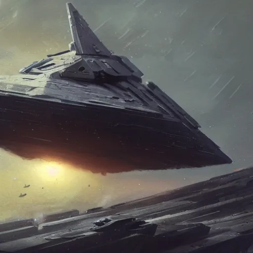 Image similar to concept art of an star destroyer by greg rutkowski