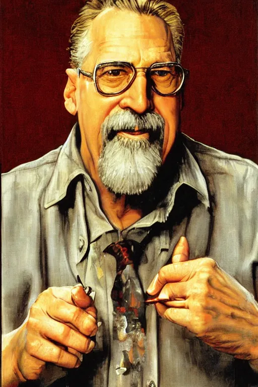 Prompt: The Dude from the movie The big Lebowski painted by Norman Rockwell