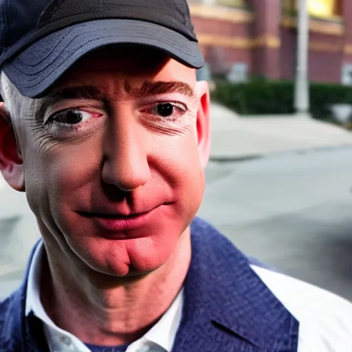 Prompt: homeless jeff bezos begging for food, highly detailed, photograph