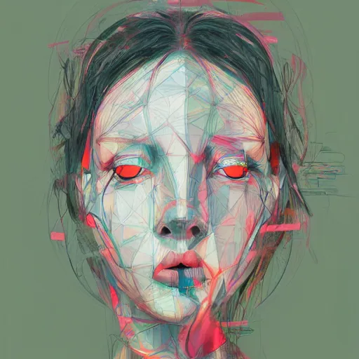 Image similar to abstract female portrait by james jean and Jason Chan