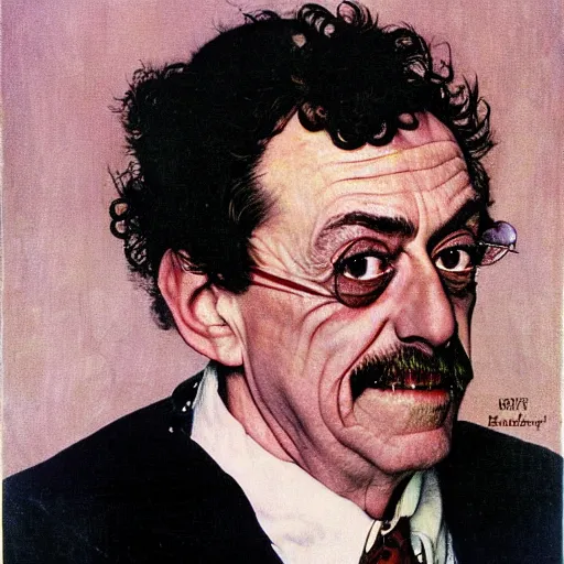 Image similar to portrait of kurt vonnegut, by norman rockwell