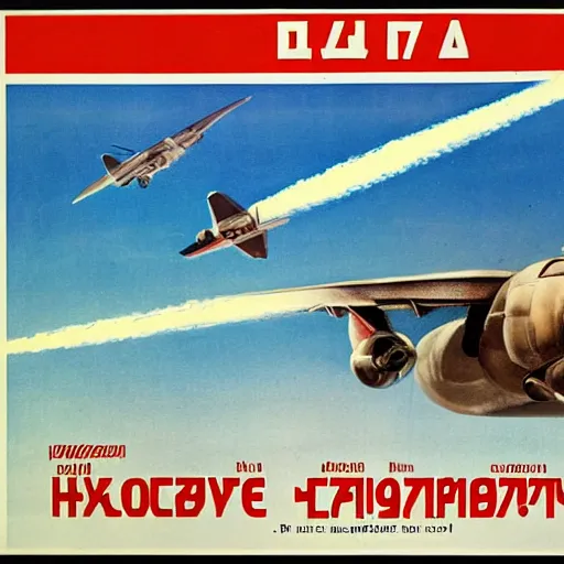 Prompt: soviet aircraft cinematic soviet poster