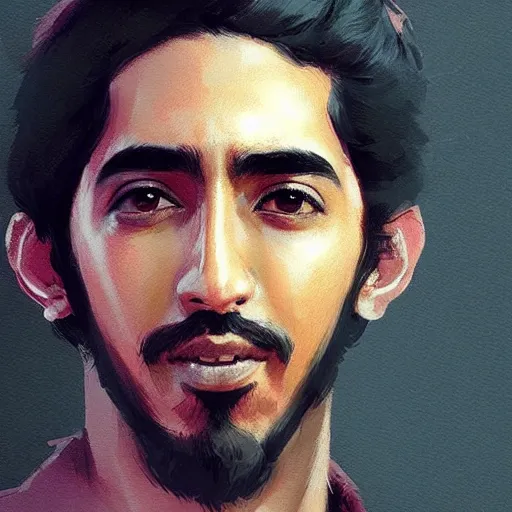 Image similar to “Portrait of Dev Patel by Greg Rutkowski, young, attractive, highly detailed portrait, scifi, digital painting, artstation, concept art, smooth, sharp foccus ilustration, Artstation HQ”