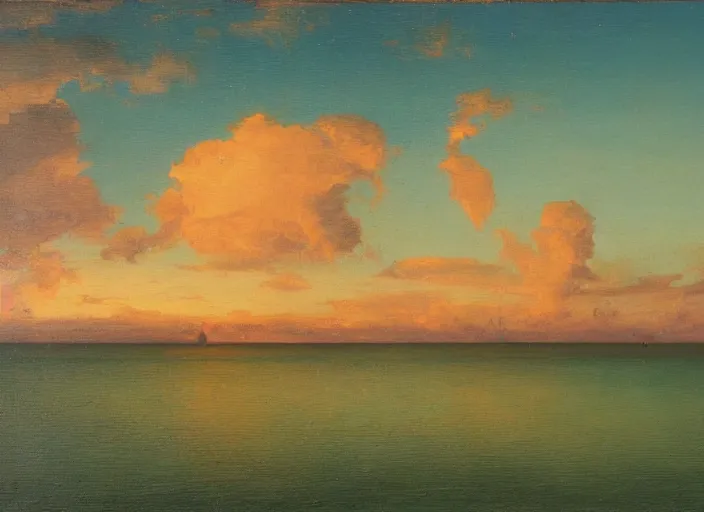 Image similar to florida keys in the style of hudson river school of art, oil on canvas