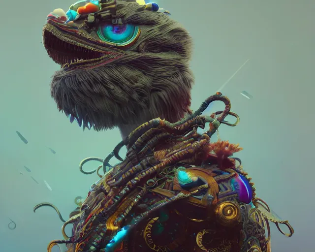 Image similar to seamstress of the kulu guild, intricate abstract. intricate artwork, by tooth wu, wlop, beeple, dan mumford. concept art, octane render, trending on artstation, greg rutkowski very coherent symmetrical artwork. cinematic, key art, hyper realism, high detail, octane render, 8 k, iridescent accents