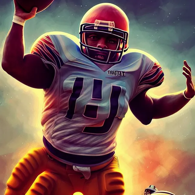 Prompt: epic professional digital art of 🏈 🍗 🚀 🤔, best on artstation, cgsociety, wlop, Behance, pixiv, astonishing, impressive, outstanding, epic, cinematic, stunning, concept art, gorgeous, much detail, much wow, masterpiece, art nouveau, surreal.