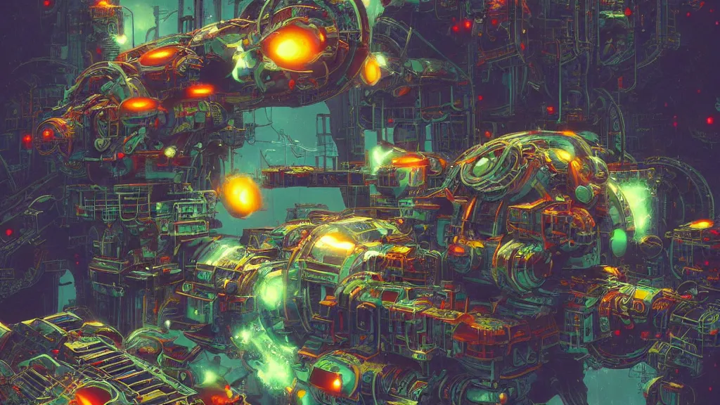 Image similar to a machine conjuring!!! an image!!! from noise!!!, by chris foss, marc simonetti, and diego gisbert llorens, cinematic closeup!!, colorful, intricate, clean, hopeful, 8 k render, volumetric lighting