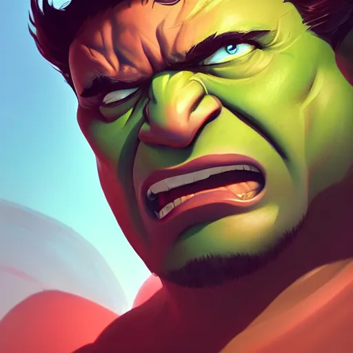 Image similar to face icon stylized minimalist the hulk, loftis, cory behance hd by jesper ejsing, by rhads, makoto shinkai and lois van baarle, ilya kuvshinov, rossdraws global illumination