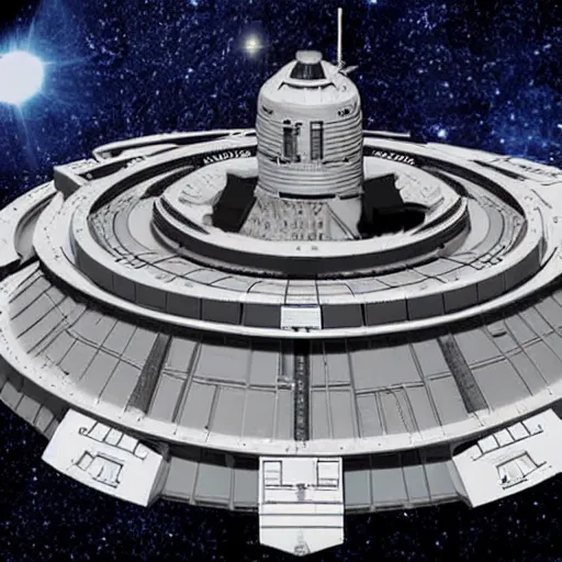 Image similar to deep space 9, scale model, made of diamond