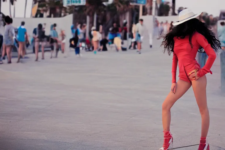 Image similar to color street photography of gorgeous model girl on Santa Monica peer By Emmanuel Lubezki