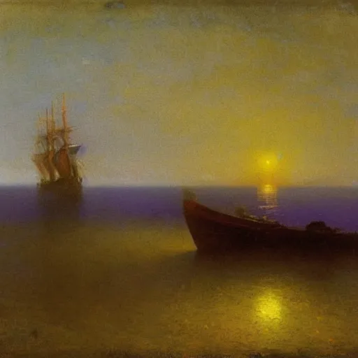 Image similar to by Ivan Aivazovsky and Odilon Redon