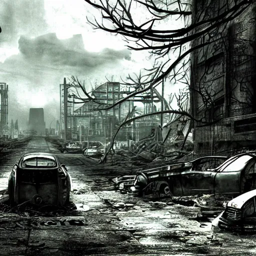 Image similar to fallout 3 concept art photography