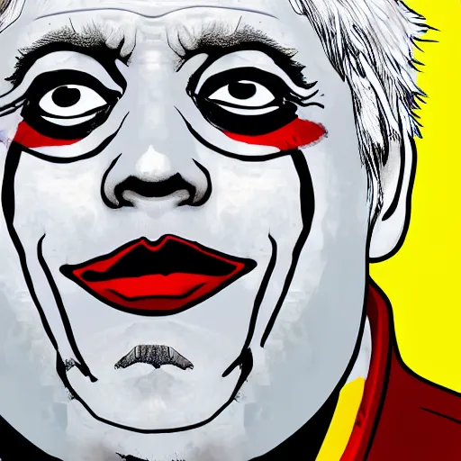 Image similar to boris johnson as harley quinn digital art