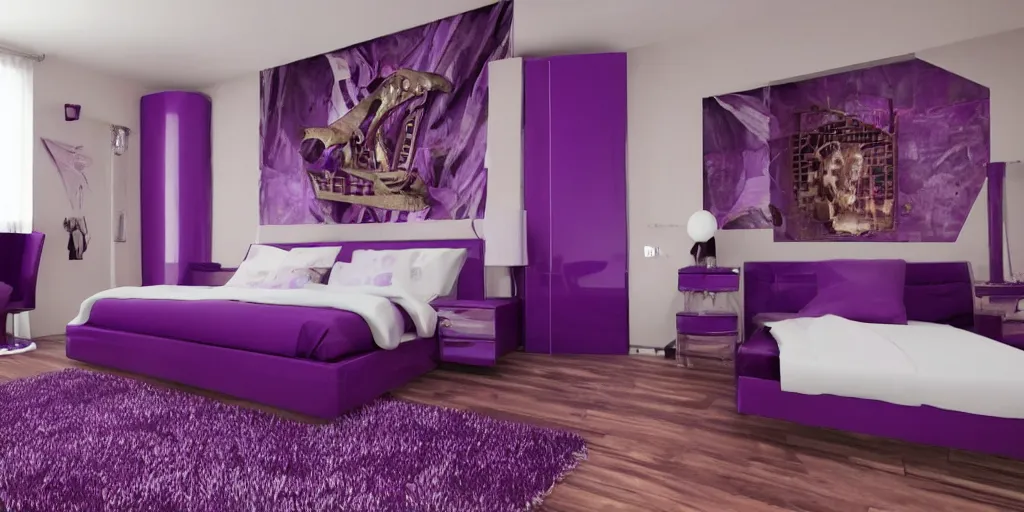 Image similar to purple leather dungeon bedroom