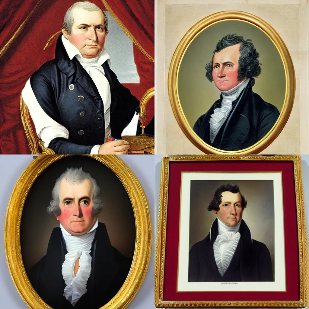 Prompt: Official Portrait of the United States President, 1824, he is from virginia