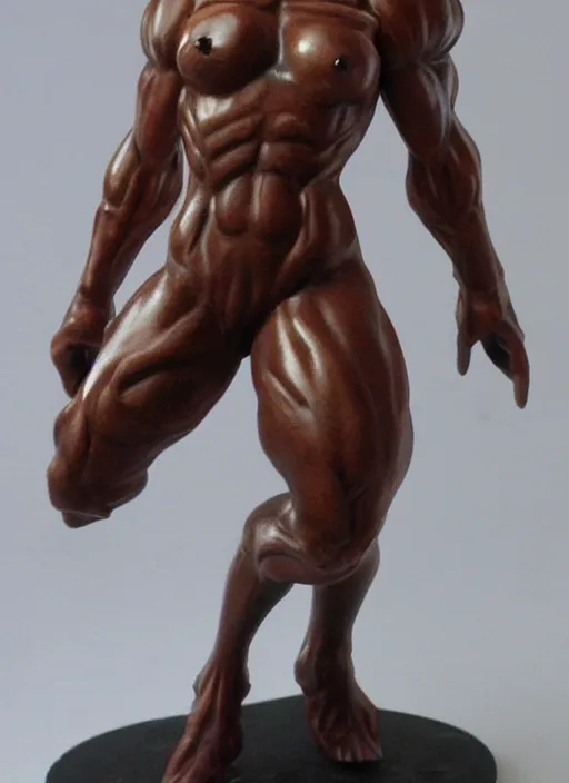 Prompt: Images on the sales website, eBay, Full body, miniature of a very muscular female minotaur monster.