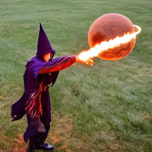 Prompt: wizard throwing an orb of fire