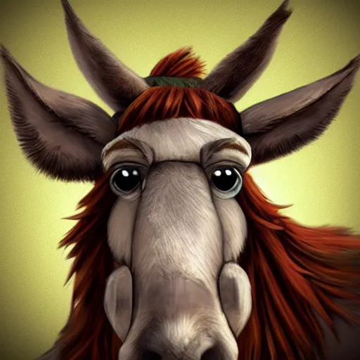 Image similar to cartoon donkey viking