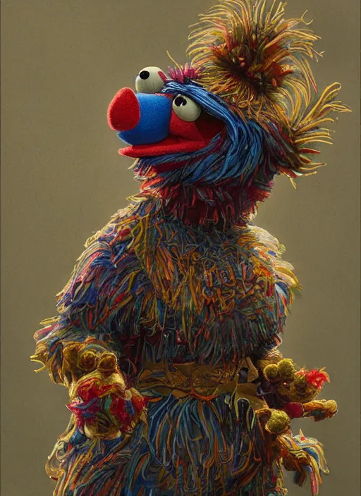 Image similar to portrait of Grover muppet in Society (1989), intricate, highly detailed, centered, digital painting, artstation, concept art, smooth, sharp focus, illustration, artgerm, donato giancola, Joseph Christian Leyendecker, Les Edwards, Ed Repka, WLOP, Artgerm