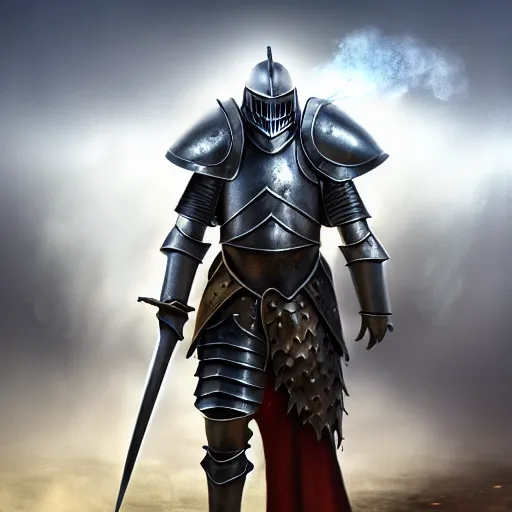 Image similar to a medieval fantasy knight with hot steam vapor pouring out of the holes in his armor, matte oil painting, concept art, d & d, clear, crisp, sharp, extremely detailed, 4 k, 8 k