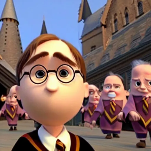 Image similar to Harry Potter in pixar film,