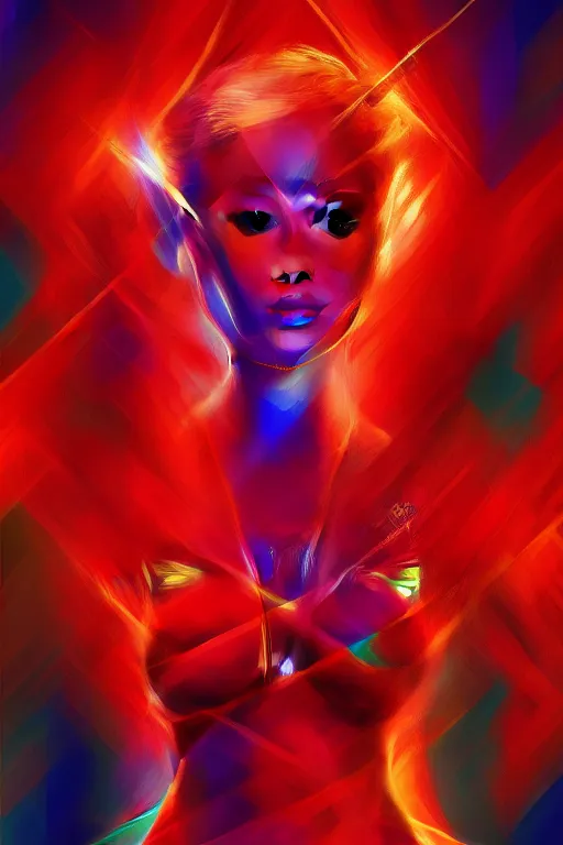 Image similar to Blake Lively as Captain Marvel high quality digital painting in the style of LIto, Junji