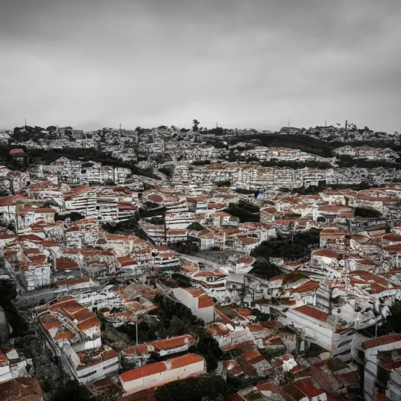 Prompt: A post-apocalyptic photo of the Portuguese city of Amadora, award-winning, 4k