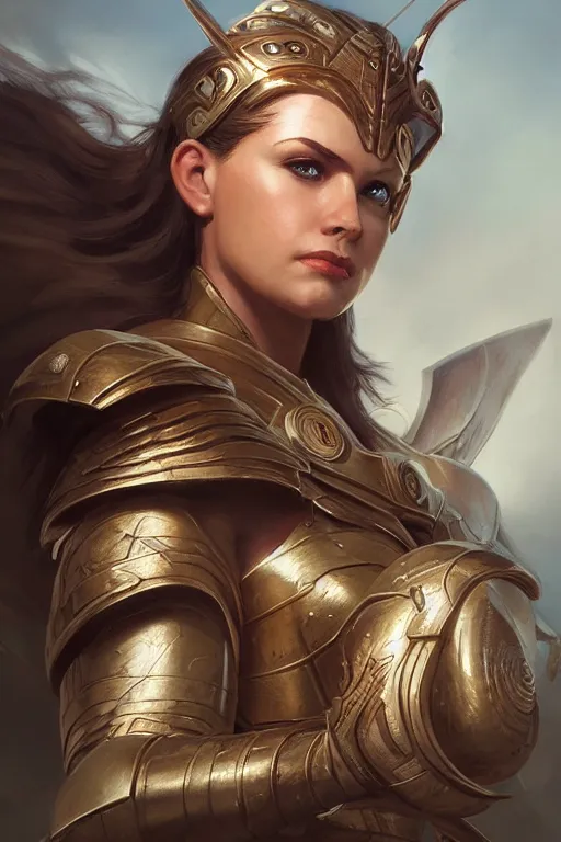 Image similar to amazon valkyrie athena, d & d, fantasy, portrait, highly detailed, headshot, digital painting, trending on artstation, concept art, sharp focus, illustration, art by artgerm and greg rutkowski and magali villeneuve