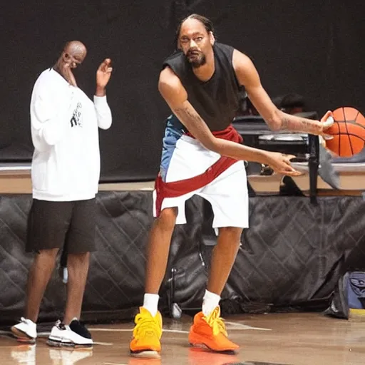 Image similar to Snoop Dogg playing basketball