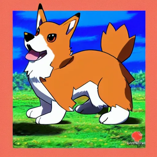 Prompt: “a new corgi Pokémon, Ken Sugimori art style, HQ”