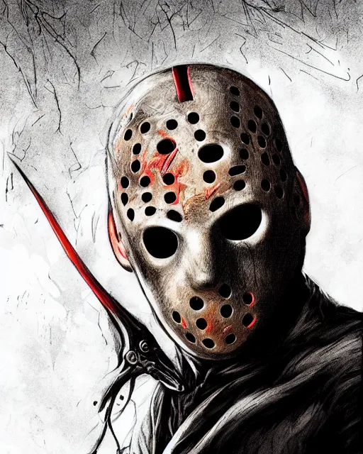 jason voorhees, portrait, fantasy horror art, in the | Stable Diffusion ...