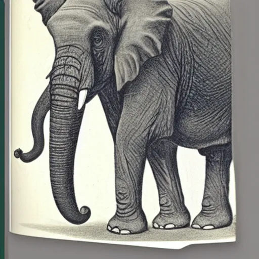 Image similar to ”biology text book scientific drawings of an animal hybrid of an elephant and a gorilla”